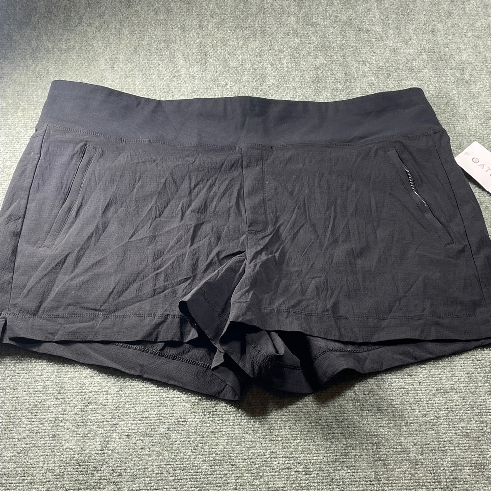 Athleta Black Active Shorts with Zipper Pocket